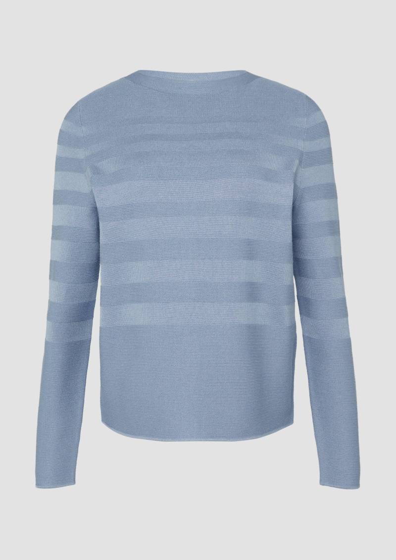 s.Oliver - Gestreifter Feinstrickpullover aus Viskosemix, Damen, blau von s.Oliver