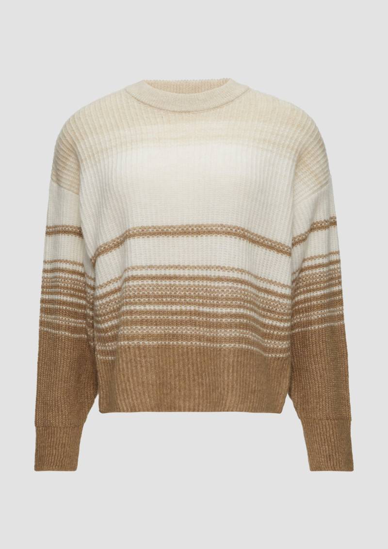 s.Oliver - Gestreifter Strickpullover im Relaxed Fit, Damen, braun|creme von s.Oliver
