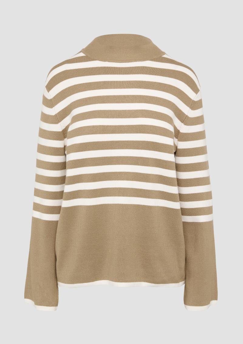 s.Oliver - Gestreifter Strickpullover mit ausgestellten Ärmeln, Damen, braun von s.Oliver