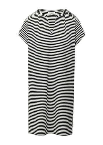 s.Oliver Gestreiftes Kurzkleid aus Jacquard im Relaxed Fit schwarz 38 von s.Oliver