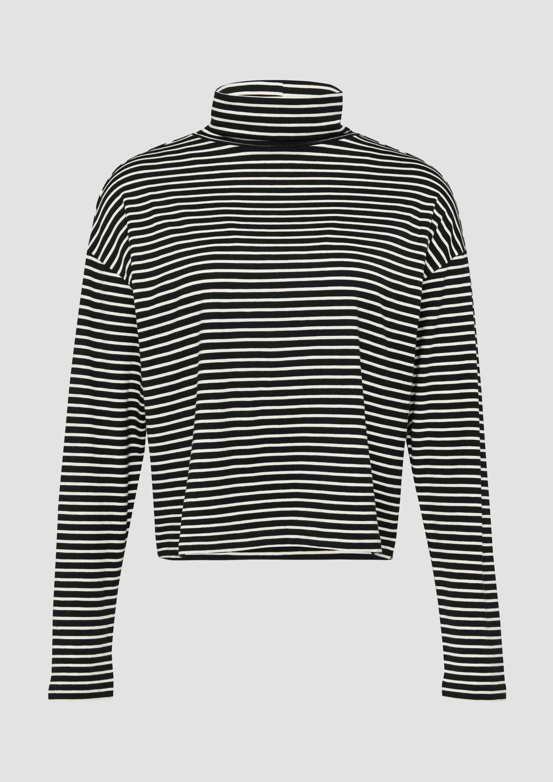 s.Oliver - Gestreiftes Langarmshirt im Relaxed Fit, Damen, schwarz von s.Oliver