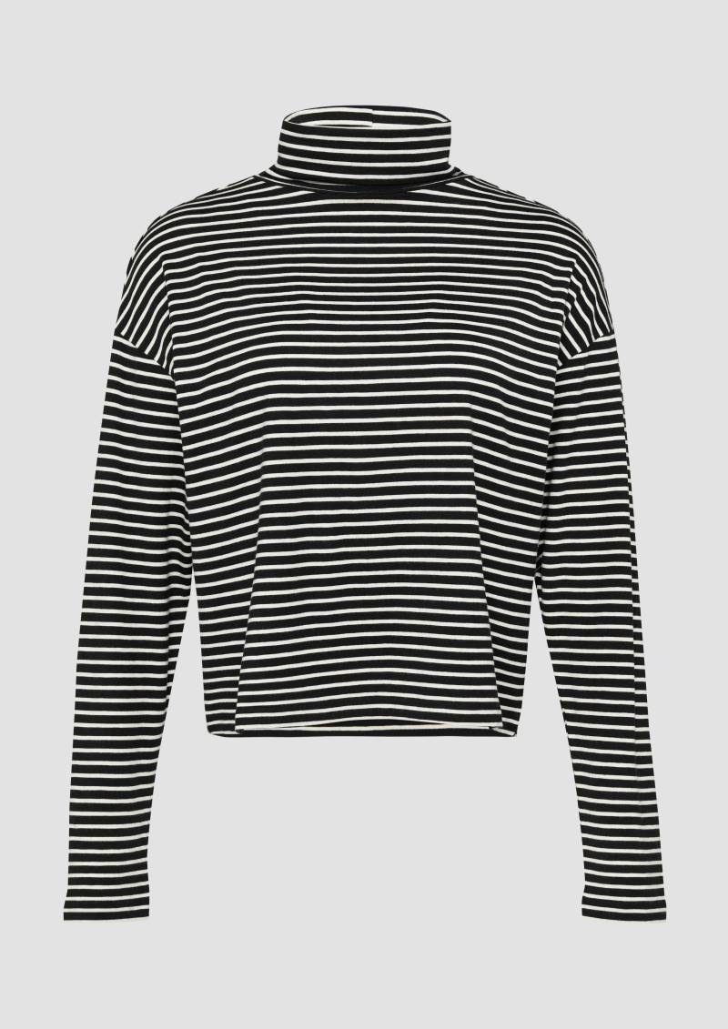 s.Oliver - Gestreiftes Langarmshirt im Relaxed Fit, Damen, schwarz von s.Oliver