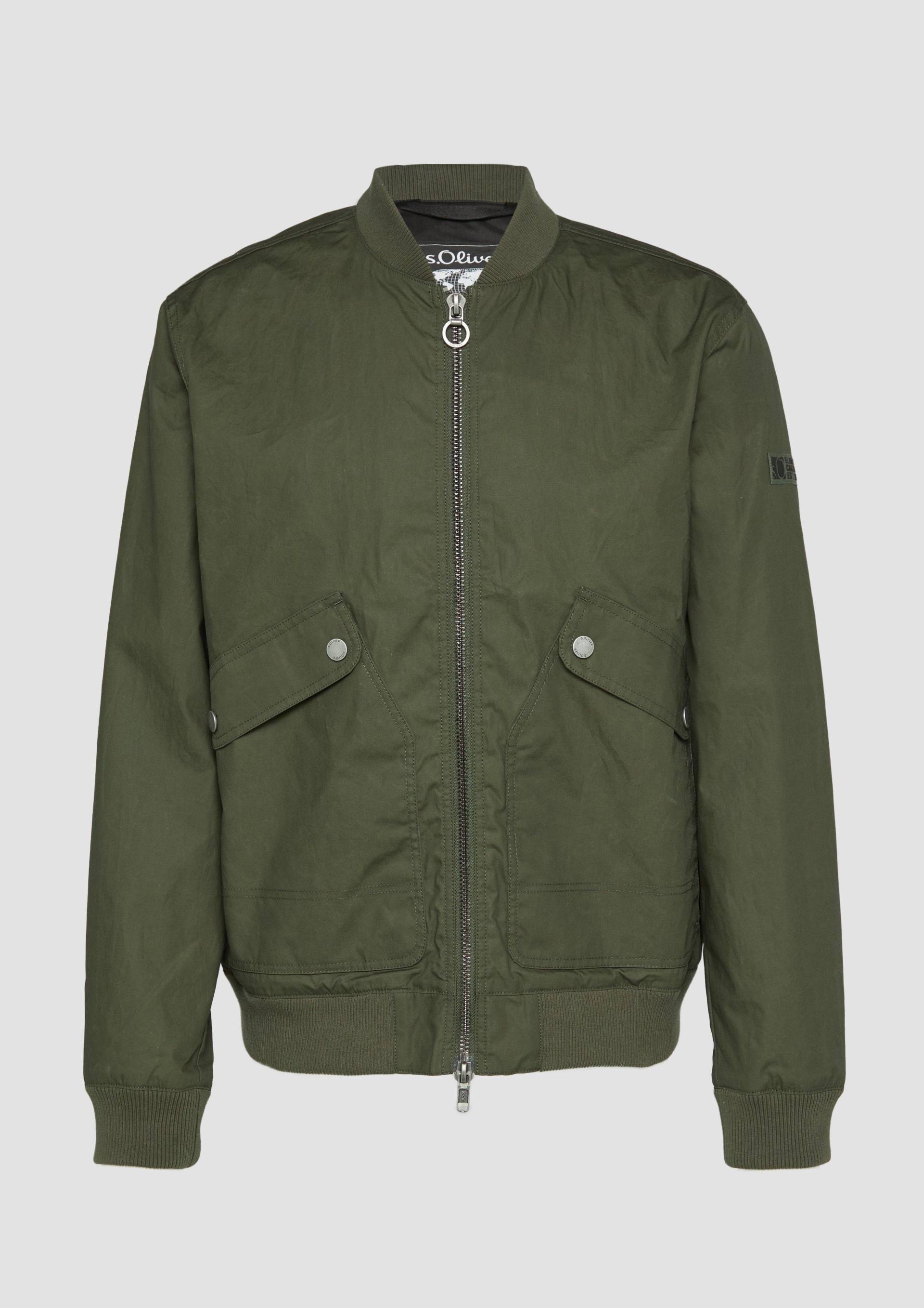 s.Oliver - Gewachste Bomber-Jacke mit wasserabweisender Funktion, Herren, Grün von s.Oliver