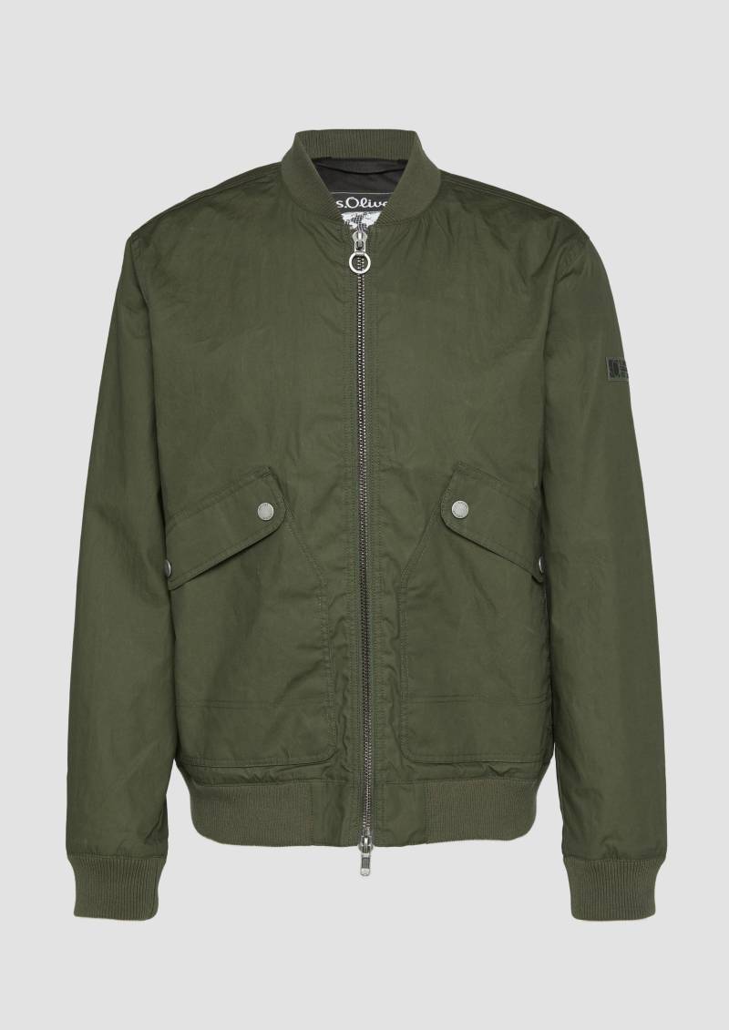 s.Oliver - Gewachste Bomber-Jacke mit wasserabweisender Funktion, Herren, Grün von s.Oliver