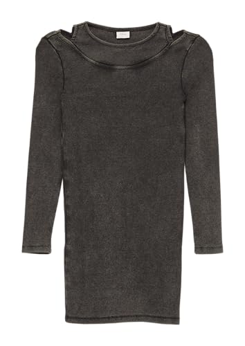 s.Oliver Gewaschenes RIPP-Kleid mit 2-in-1-Optik schwarz 176 von s.Oliver