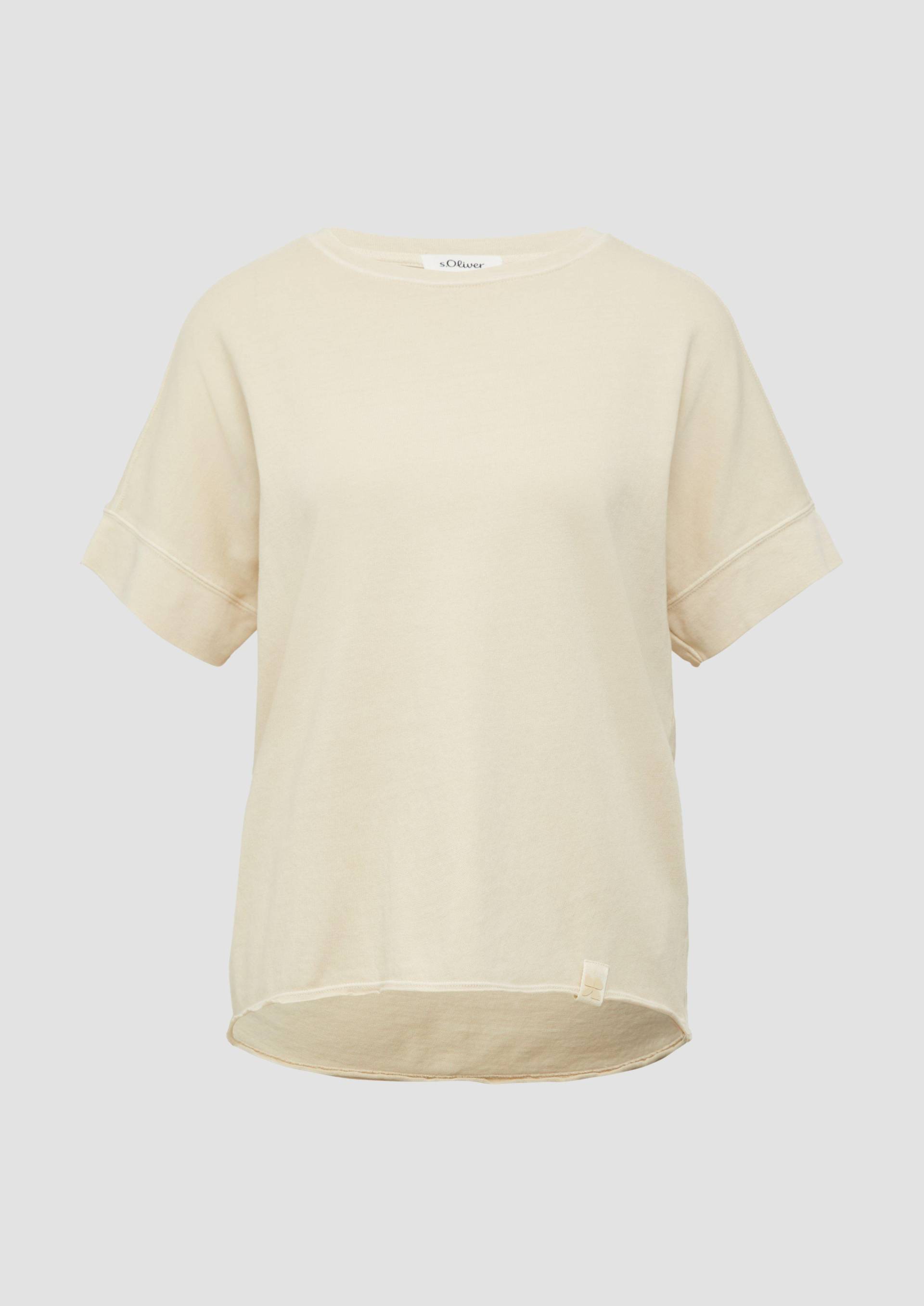 s.Oliver - Gewaschenes T-Shirt mit Ziernähten im Relaxed Fit, Damen, gelb von s.Oliver