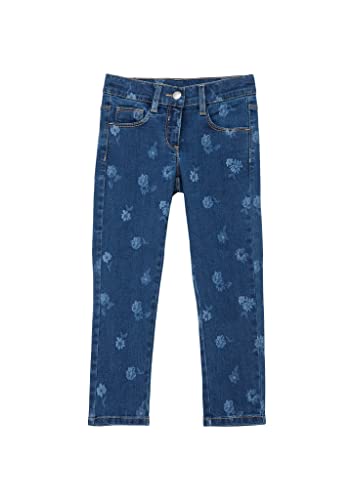 s.Oliver Girl's 2125224 Jeans mit Allover Print, Regular Fit, Blue, 98/REG von s.Oliver