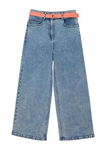 s.Oliver Girl's 2127813 Jeans Culotte mit Gürtel, Blue, 134/REG von s.Oliver