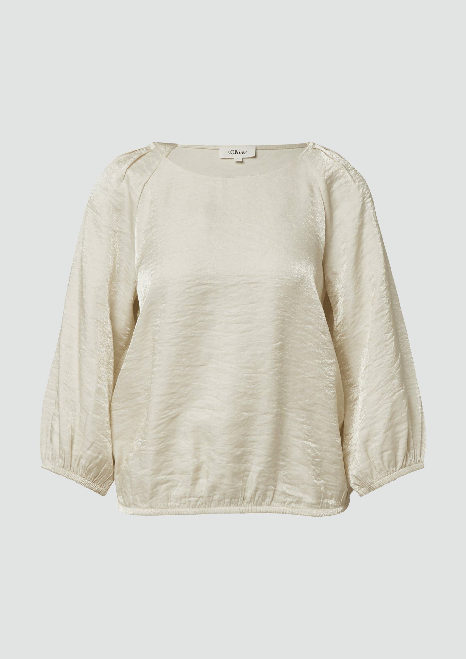 s.Oliver - Glänzende Bluse im O-Shape, Damen, Beige von s.Oliver