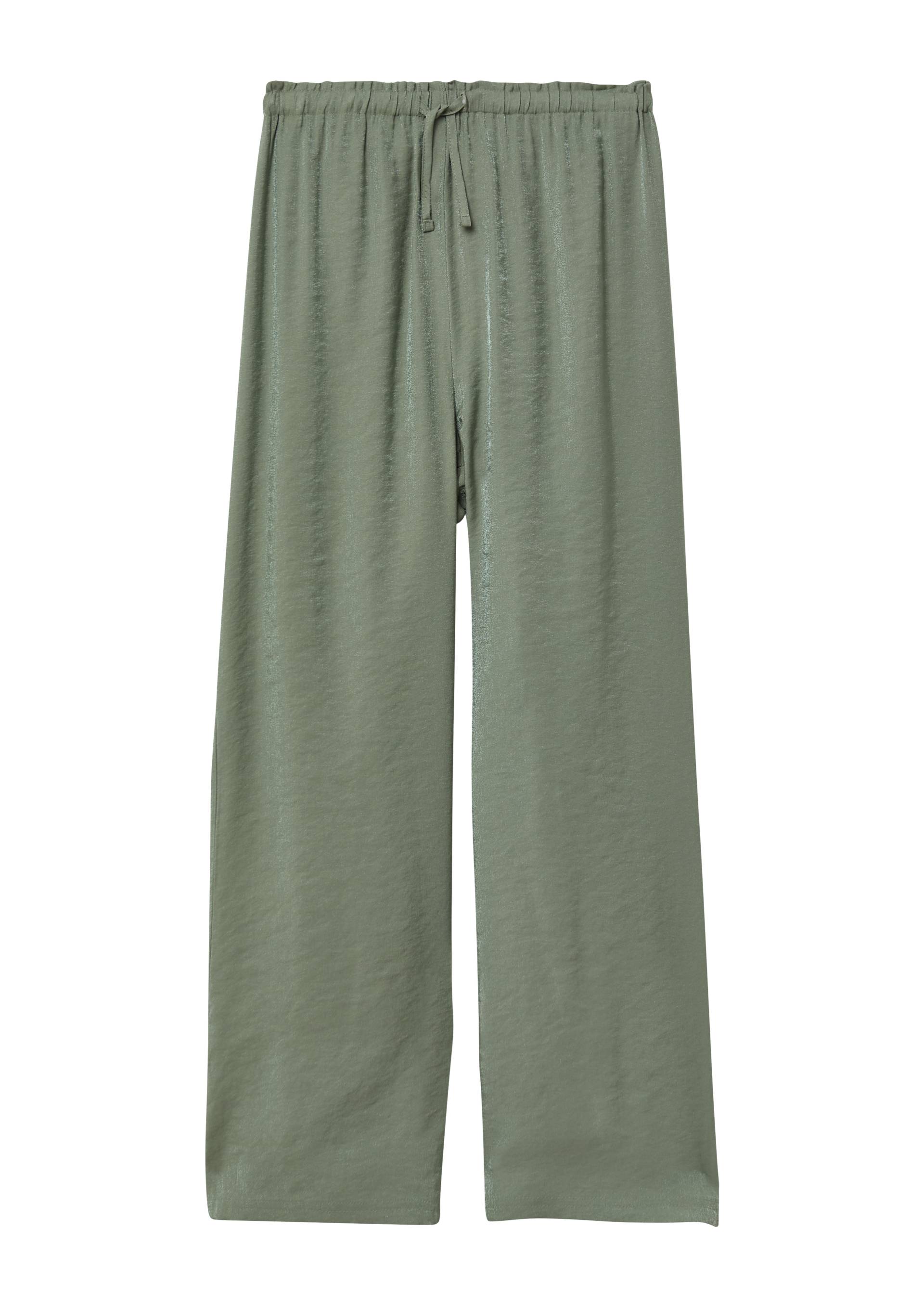 s.Oliver - Glänzende Wide-Leg-Hose mit Elastikbund, Mädchen, Grün von s.Oliver