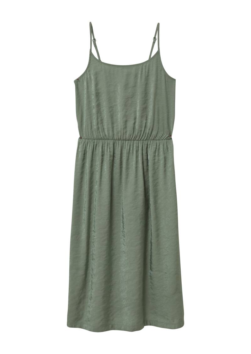 s.Oliver - Glänzendes Spaghettiträger-Kleid aus Viskosemix mit elastischer Taille, Mädchen, Grün von s.Oliver