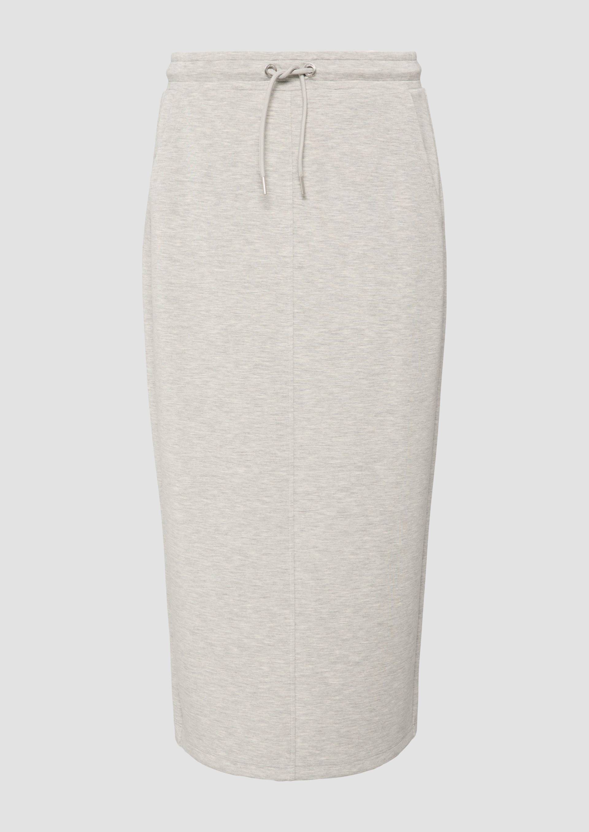 s.Oliver - Glatter Scuba-Rock mit elastischem Bund und Durchzugskordel, Damen, grau von s.Oliver