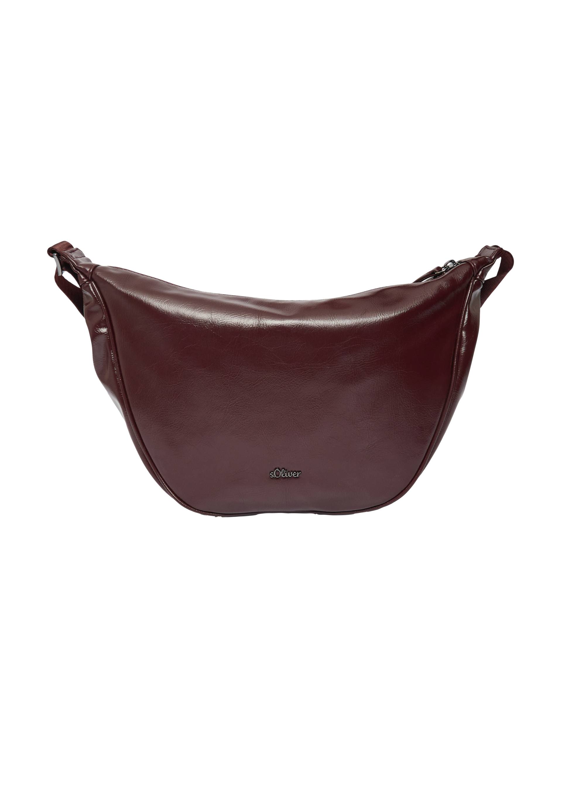 s.Oliver - Halbmondtasche aus Lederimitat mit Logo-Detail, Damen, rot von s.Oliver