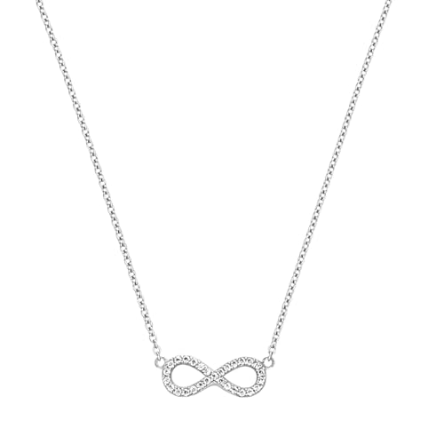 s.Oliver Halskette 925 Sterling Silber Damen Halsschmuck, mit Zirkonia synth., 40+5 cm, Silber, Infinity, Kommt in Schmuck Geschenk Box, 2030705 von s.Oliver