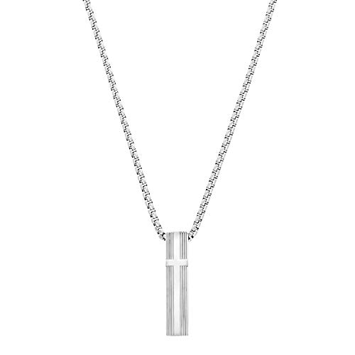 s.Oliver Halskette Edelstahl Herren Halsschmuck, 50+5 cm, Silber, Kreuz, Kommt in Schmuck Geschenk Box, 2031524 von s.Oliver