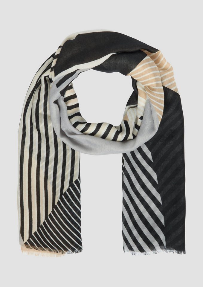 s.Oliver Halstuch Feines Tuch aus recyceltem Polyester mit modischem Artwork-Print, Artwork von s.Oliver