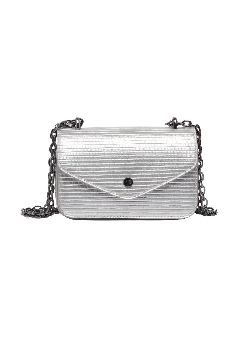 s.Oliver - Handliche Envelope-Bag mit Ketten-Schultergurt und Überschlag mit Magnetverschluss, Damen, silber von s.Oliver