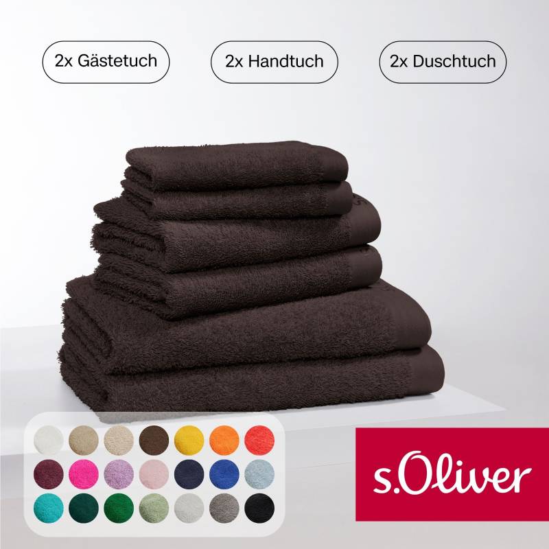 s.Oliver Handtuch Set "s.Oliver, Premium Qualität, 600 gr/m²" Set 6 Stk. Walkfrottier 2 Gästetücher 30x50, 2 Handtücher 50x100, 2 Duschtücher 70x140 von s.Oliver
