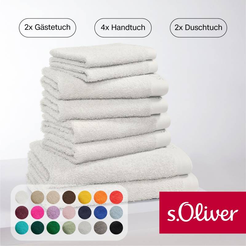 s.Oliver Handtuch Set "s.Oliver, Premium Qualität, 600 gr/m²" Set 8 Stk. Walkfrottier 2 Gästetücher 30x50, 4 Handtücher 50x100, 2 Duschtücher 70x140 von s.Oliver