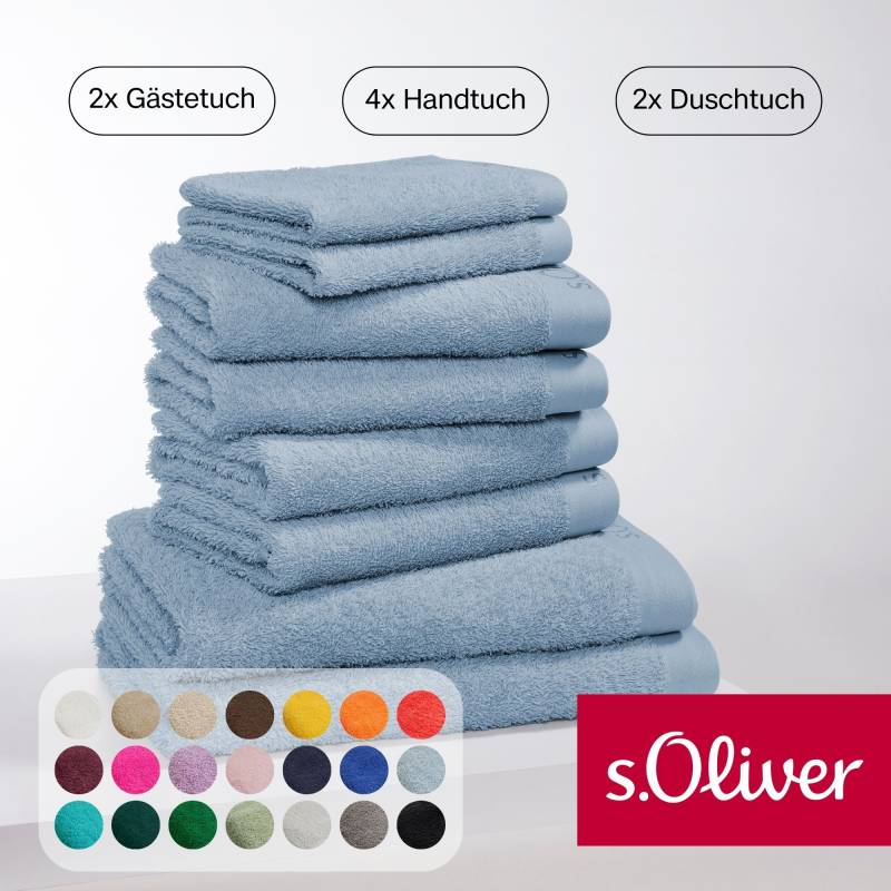 s.Oliver Handtuch Set "s.Oliver, Premium Qualität, 600 gr/m²" Set 8 Stk. Walkfrottier 2 Gästetücher 30x50, 4 Handtücher 50x100, 2 Duschtücher 70x140 von s.Oliver