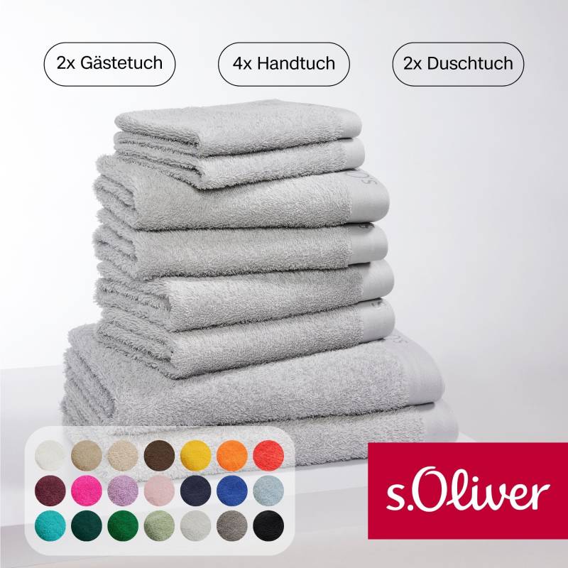 s.Oliver Handtuch Set "s.Oliver, Premium Qualität, 600 gr/m²" Set 8 Stk. Walkfrottier 2 Gästetücher 30x50, 4 Handtücher 50x100, 2 Duschtücher 70x140 von s.Oliver