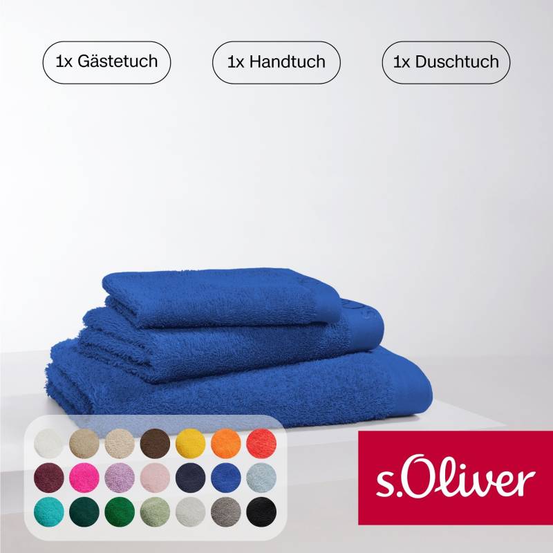 s.Oliver Handtuch Set "s.Oliver, Premium Qualität, 600 gr/m²," Set 3 Stk. Walkfrottier 1 Gästetuch 30x50 cm, 1 Handtuch 50x100 cm, 1 Duschtuch 70x140 cm von s.Oliver
