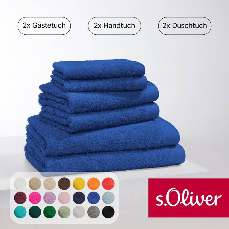 s.Oliver Handtuch Set "s.Oliver, Premium Qualität, 600 gr/m²" Set 6 Stk. Walkfrottier 2 Gästetücher 30x50, 2 Handtücher 50x100, 2 Duschtücher 70x140 von s.Oliver