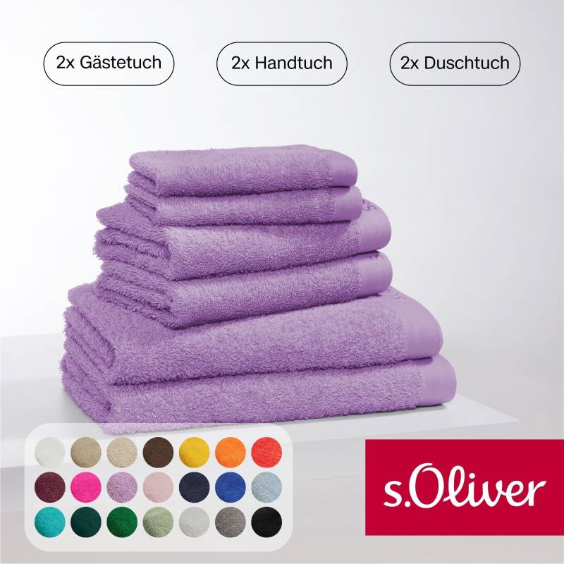 s.Oliver Handtuch Set "s.Oliver, Premium Qualität, 600 gr/m²" Set 6 Stk. Walkfrottier 2 Gästetücher 30x50, 2 Handtücher 50x100, 2 Duschtücher 70x140 von s.Oliver