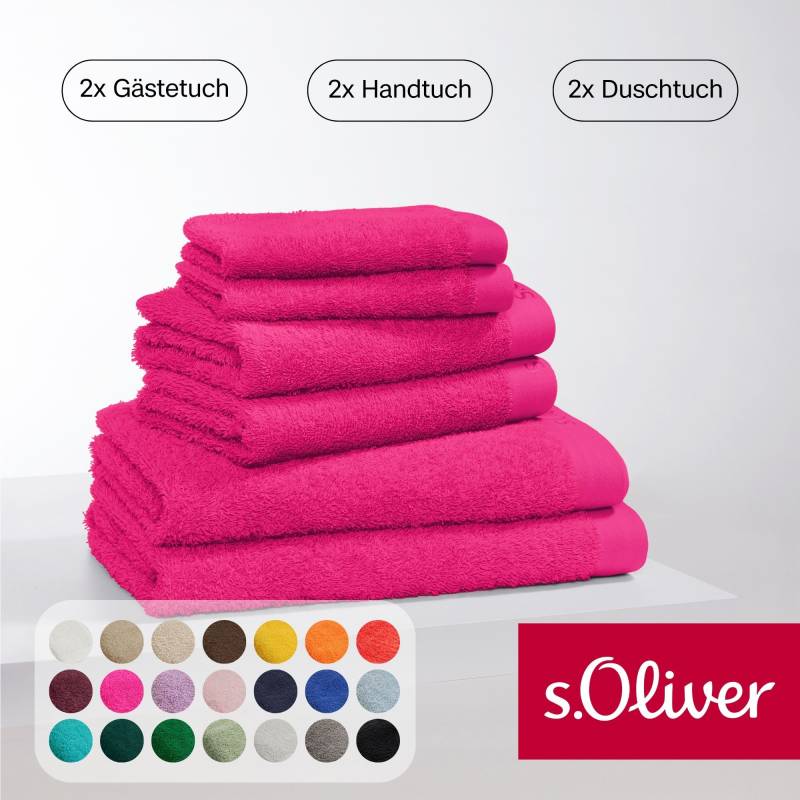 s.Oliver Handtuch Set "s.Oliver, Premium Qualität, 600 gr/m²" Set 6 Stk. Walkfrottier 2 Gästetücher 30x50, 2 Handtücher 50x100, 2 Duschtücher 70x140 von s.Oliver