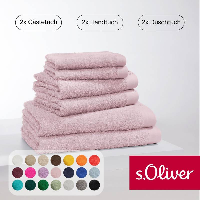 s.Oliver Handtuch Set "s.Oliver, Premium Qualität, 600 gr/m²" Set 6 Stk. Walkfrottier 2 Gästetücher 30x50, 2 Handtücher 50x100, 2 Duschtücher 70x140 von s.Oliver