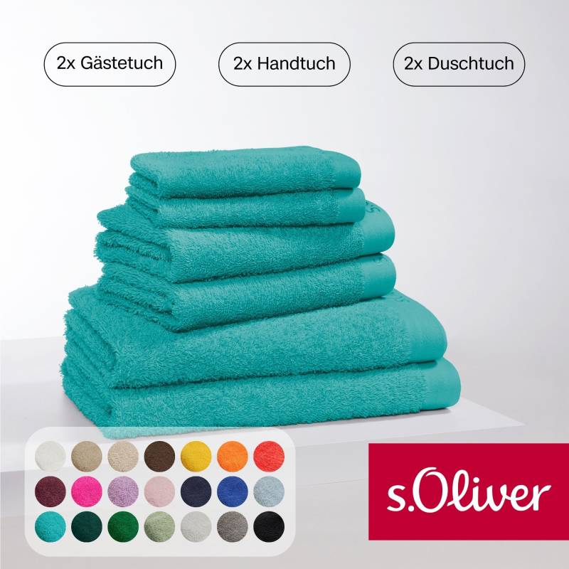 s.Oliver Handtuch Set "s.Oliver, Premium Qualität, 600 gr/m²" Set 6 Stk. Walkfrottier 2 Gästetücher 30x50, 2 Handtücher 50x100, 2 Duschtücher 70x140 von s.Oliver