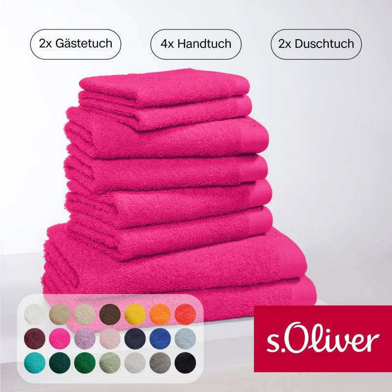s.Oliver Handtuch Set "s.Oliver, Premium Qualität, 600 gr/m²" Set 8 Stk. Walkfrottier 2 Gästetücher 30x50, 4 Handtücher 50x100, 2 Duschtücher 70x140 von s.Oliver