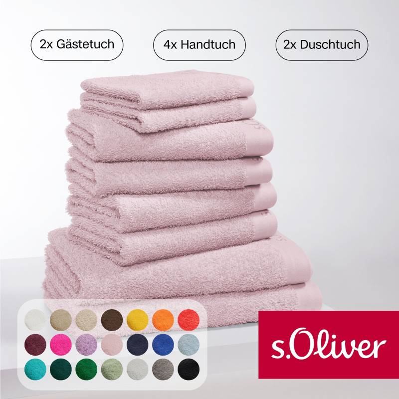 s.Oliver Handtuch Set "s.Oliver, Premium Qualität, 600 gr/m²" Set 8 Stk. Walkfrottier 2 Gästetücher 30x50, 4 Handtücher 50x100, 2 Duschtücher 70x140 von s.Oliver
