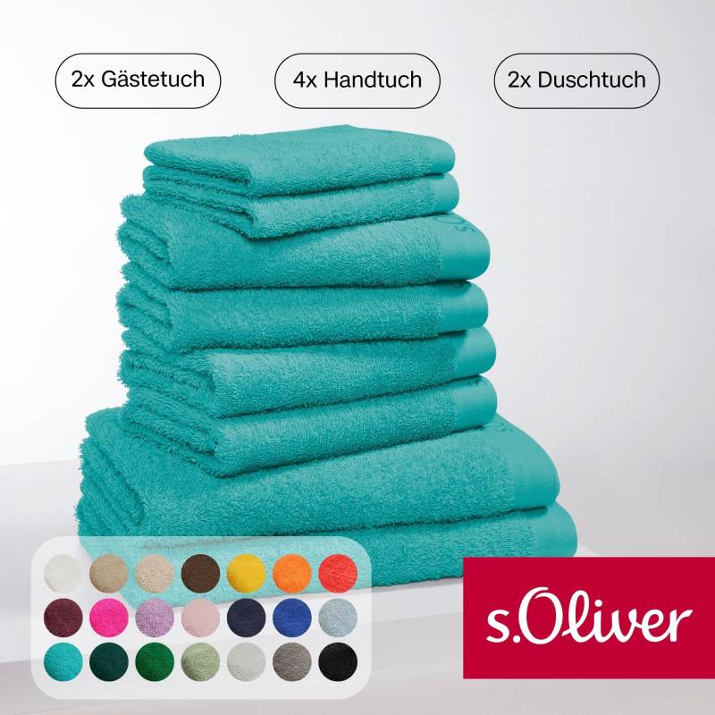 s.Oliver Handtuch Set "s.Oliver, Premium Qualität, 600 gr/m²" Set 8 Stk. Walkfrottier 2 Gästetücher 30x50, 4 Handtücher 50x100, 2 Duschtücher 70x140 von s.Oliver
