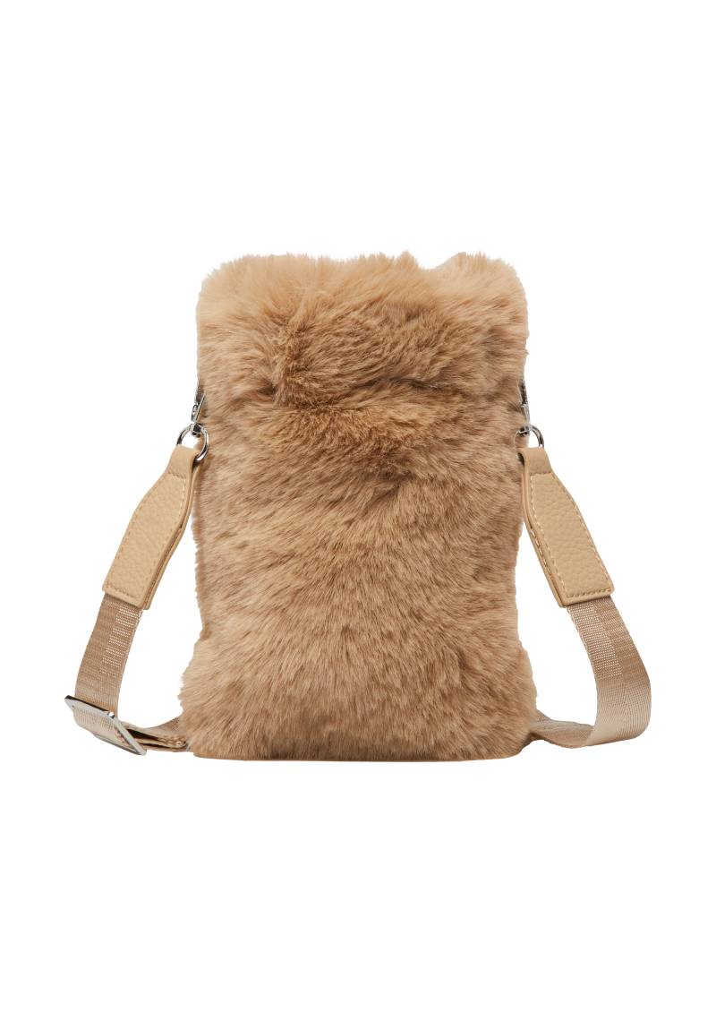 s.Oliver - Handytasche aus Fake Fur mit abnehmbarem Schultergut, Damen, braun von s.Oliver