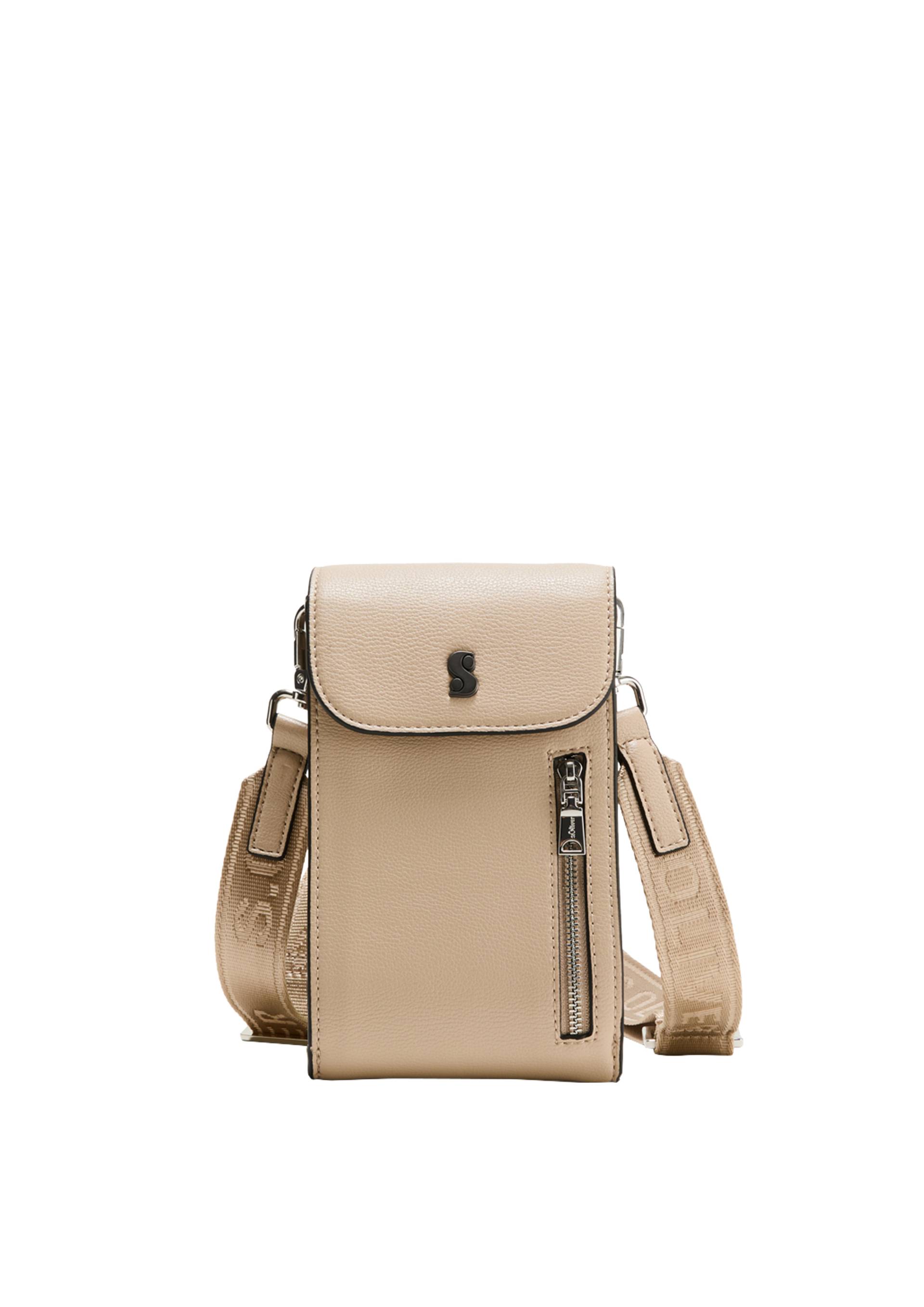 s.Oliver - Handytasche in Leder-Optik, Damen, Beige von s.Oliver