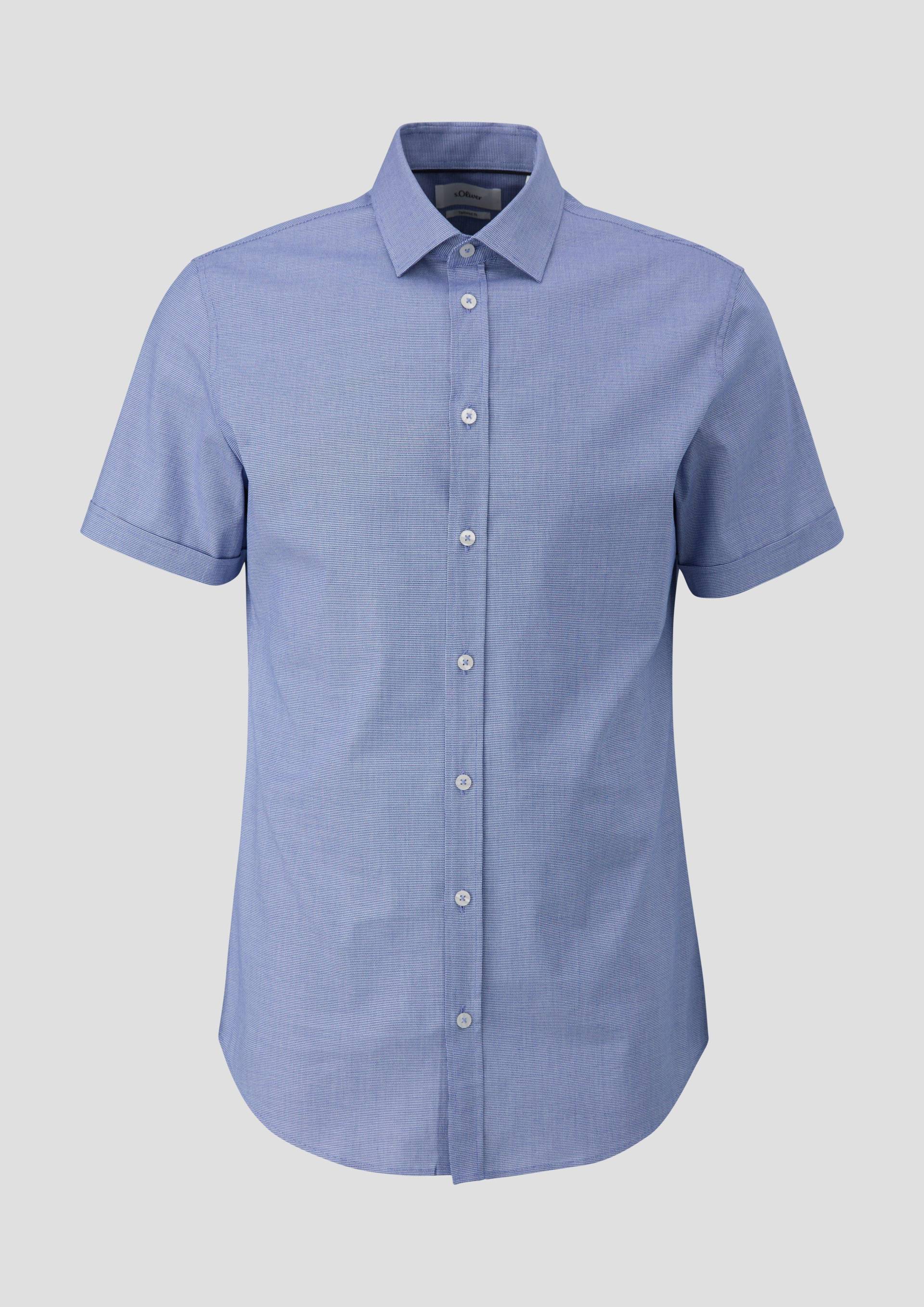 s.Oliver - Baumwoll-Hemd mit kurzen Armen, Herren, blau von s.Oliver