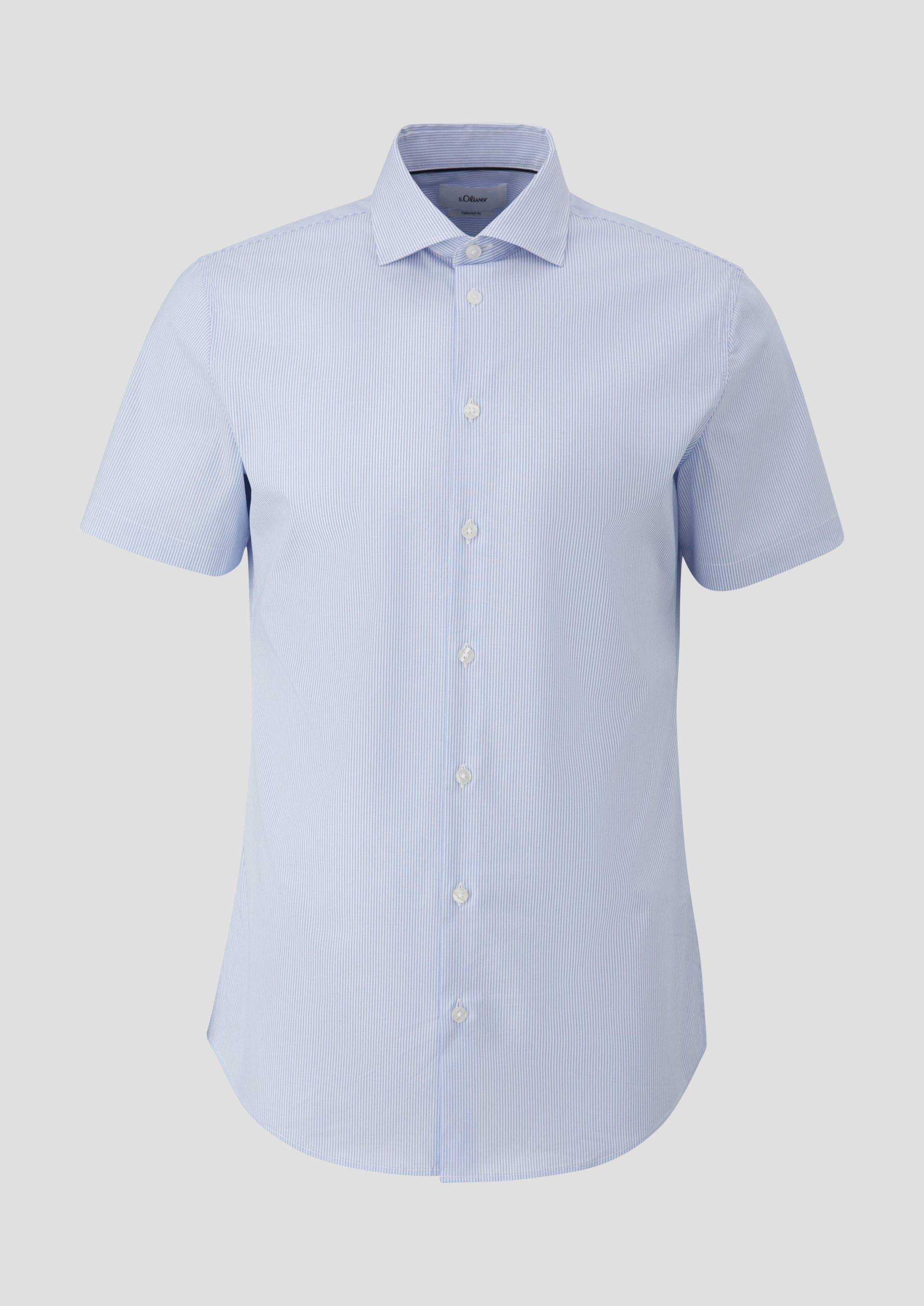 s.Oliver - Kurzarm-Hemd aus Baumwollstretch, Herren, blau von s.Oliver