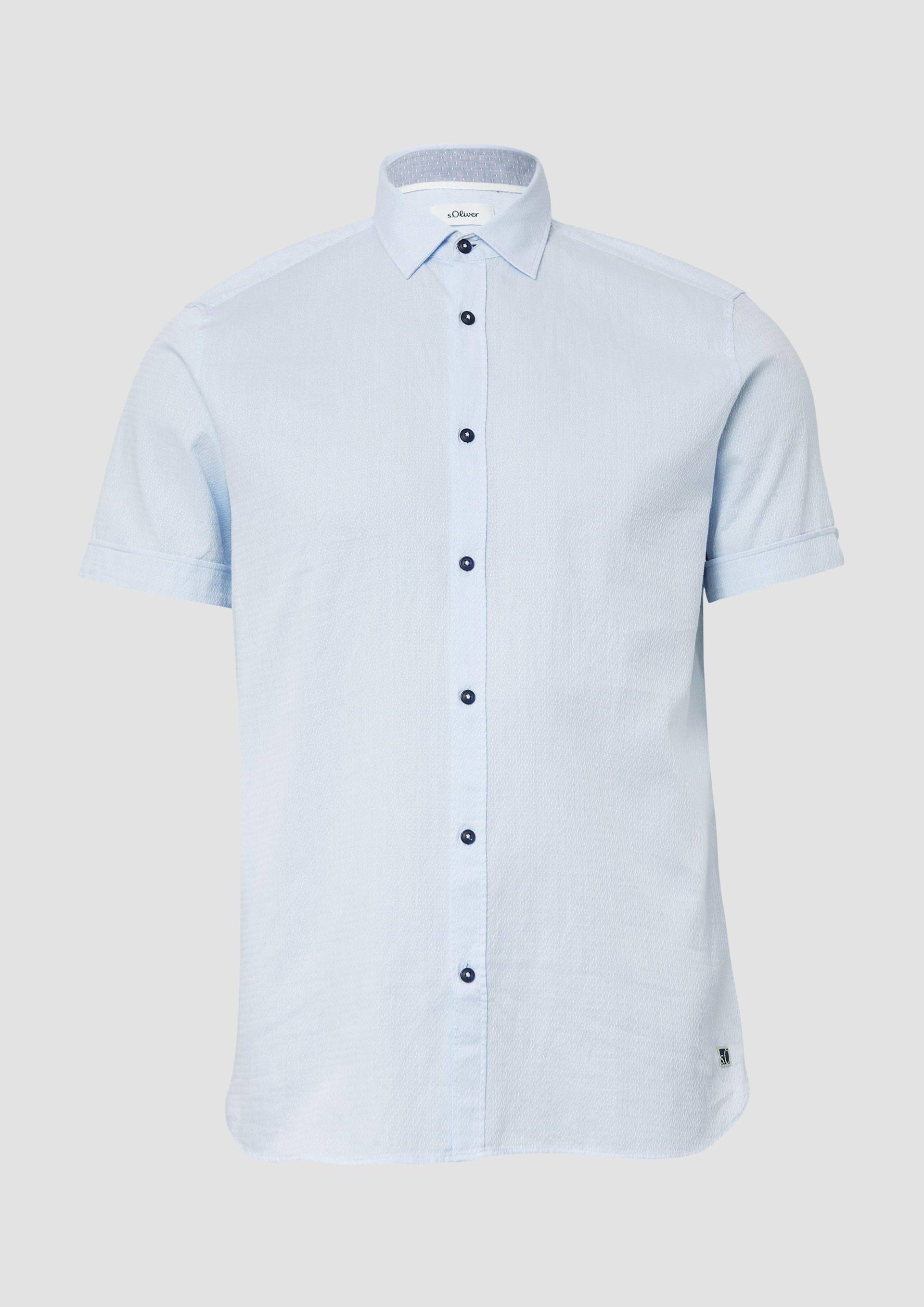 s.Oliver - Regular Fit: Strukturiertes Kurzarmhemd aus Baumwolle mit Kentkragen, Herren, blau s.Oliver - Regular Fit: Strukturiertes Kurzarmhemd aus Baumwolle mit Kentkragen, Herren, blau von s.Oliver