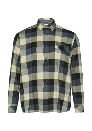 s.Oliver Regular Fit: Kariertes Flanellhemd mit Brusttasche schiefergrau XXL von s.Oliver