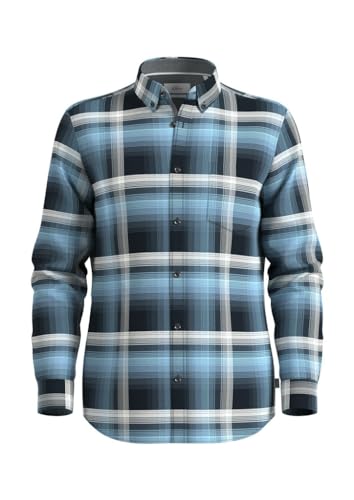 s.Oliver Herren 2137932 Hemd Langarm mit Karomuster, 57N1 blau, S von s.Oliver