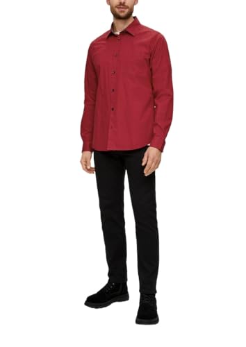 s.Oliver Herren 2137934 Hemd Langarm mit Minimal AOP, 31A1 rot, XXL von s.Oliver