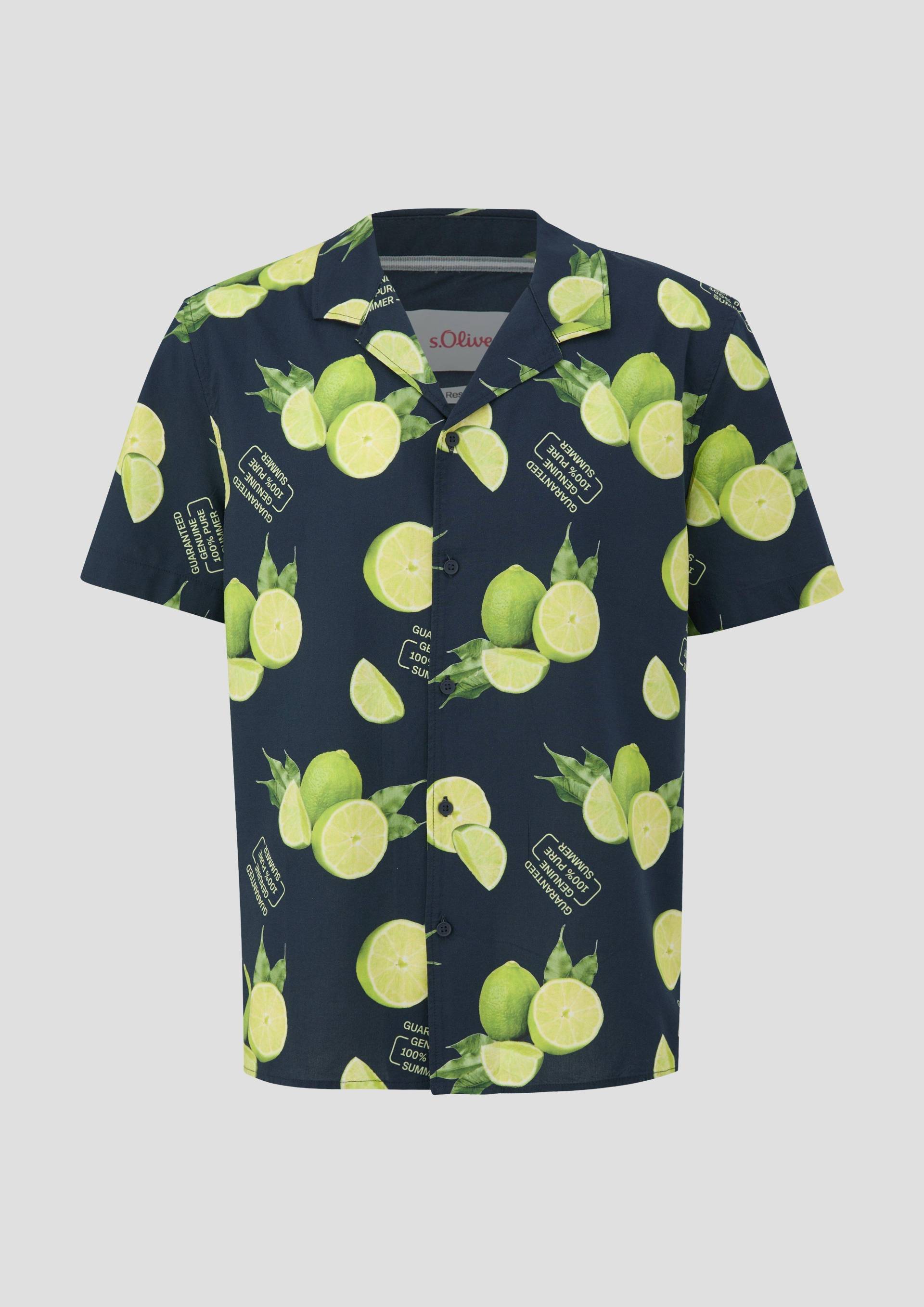 s.Oliver - Kurzarmhemd aus Viskosemix mit All-over-Print, Herren, blau s.Oliver - Kurzarmhemd aus Viskosemix mit All-over-Print, Herren, blau von s.Oliver