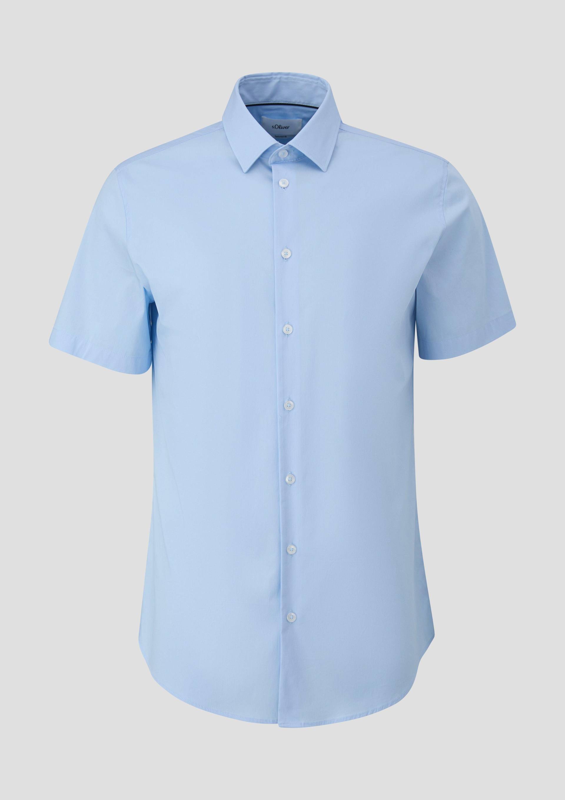 s.Oliver - Hemd aus Baumwollstretch, Herren, blau von s.Oliver