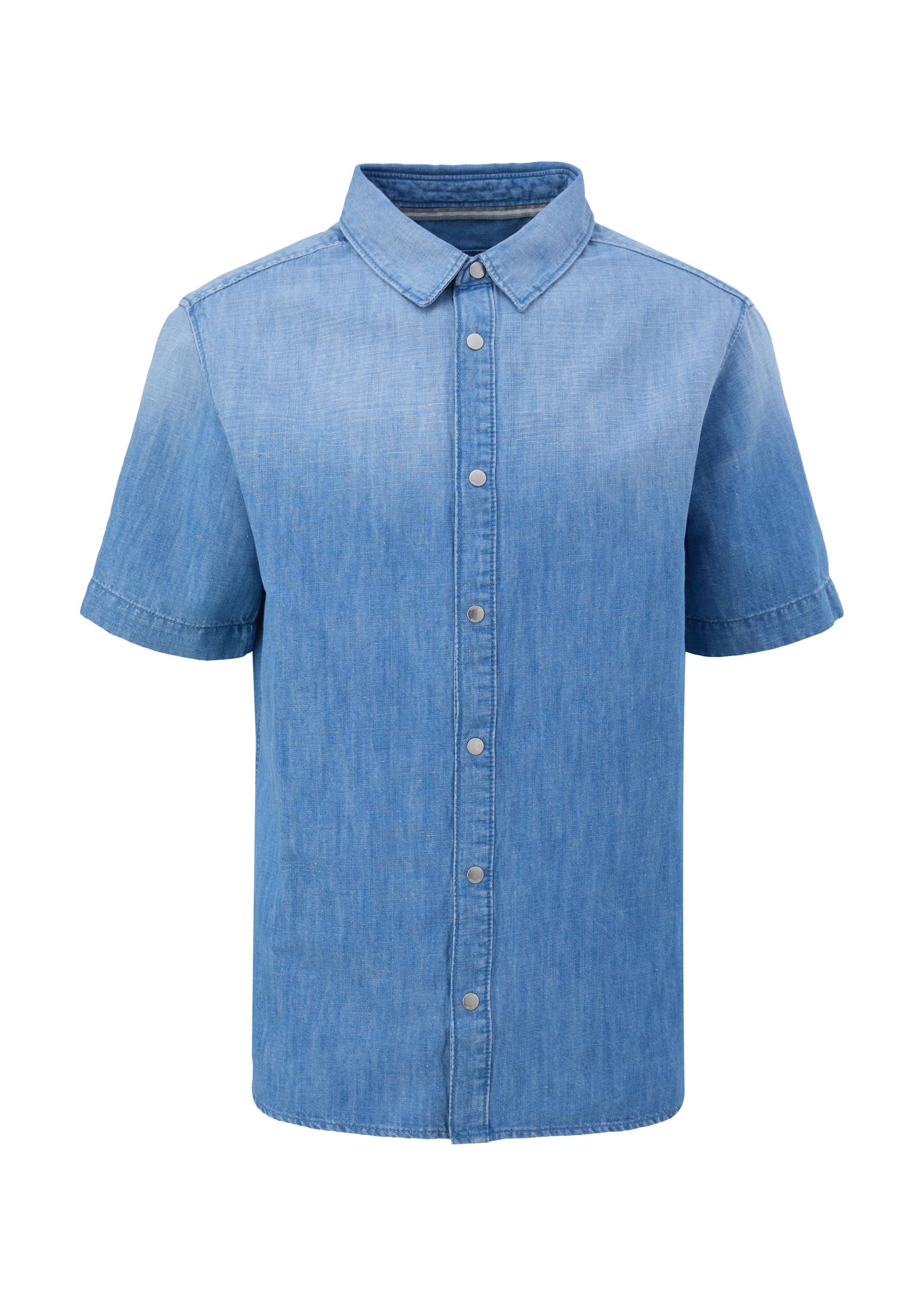 s.Oliver - Slim: Hemd aus Leinenmix, Herren, blau von s.Oliver