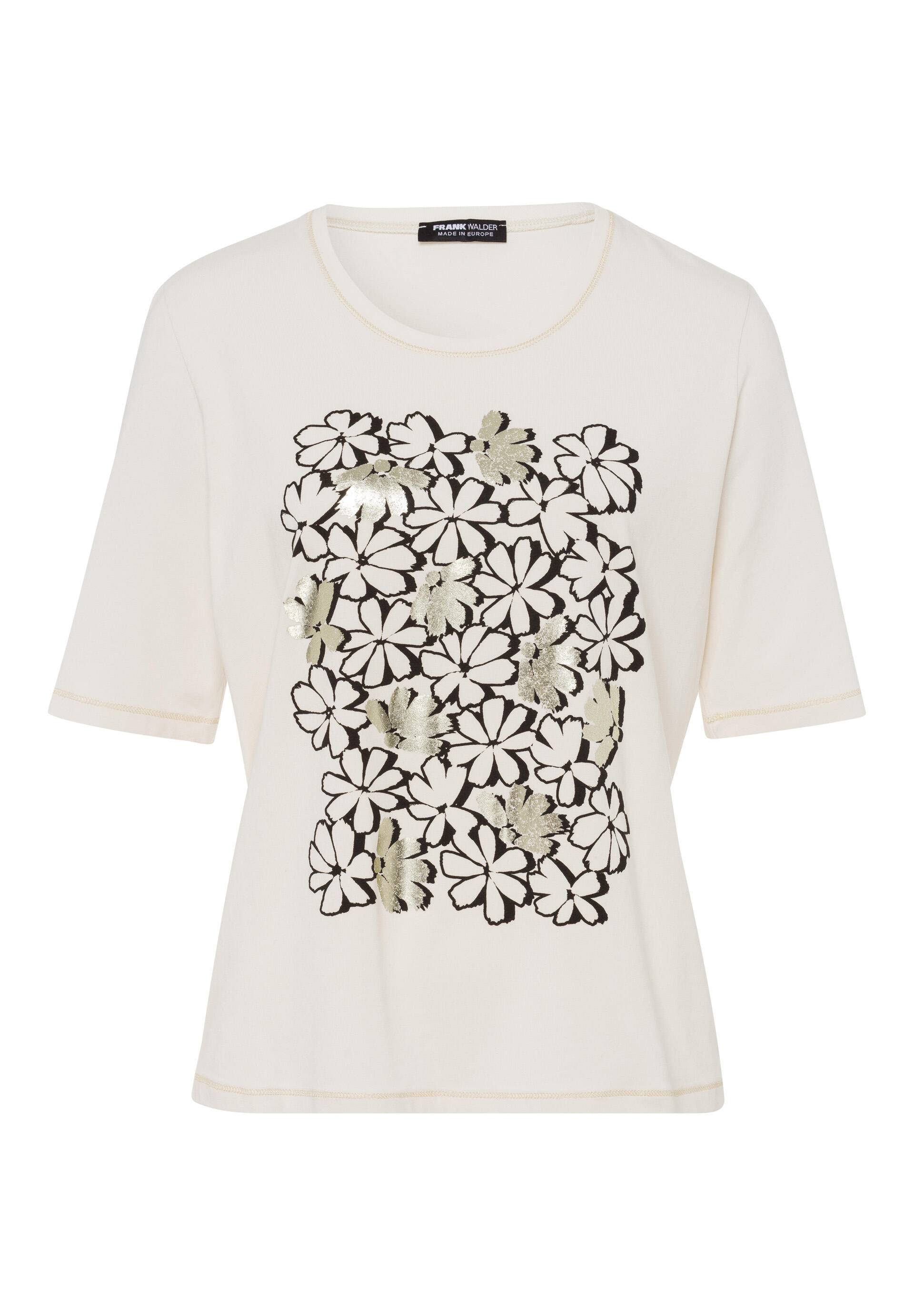 FRANK WALDER - Shirt MONOCHROME ESSENCE mit Placement-Print schwarz/cashew - Gr. - 36 von FRANK WALDER