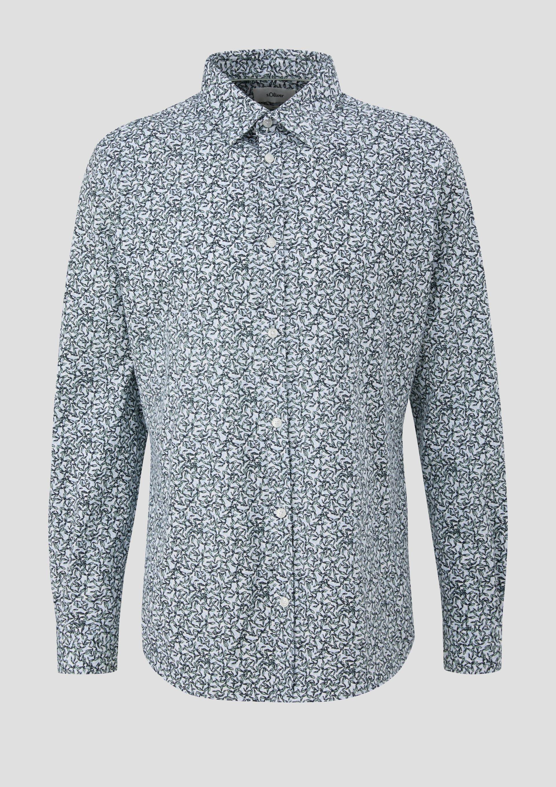 s.Oliver - Jerseyhemd mit All-over-Print, Herren, grün|weiß von s.Oliver