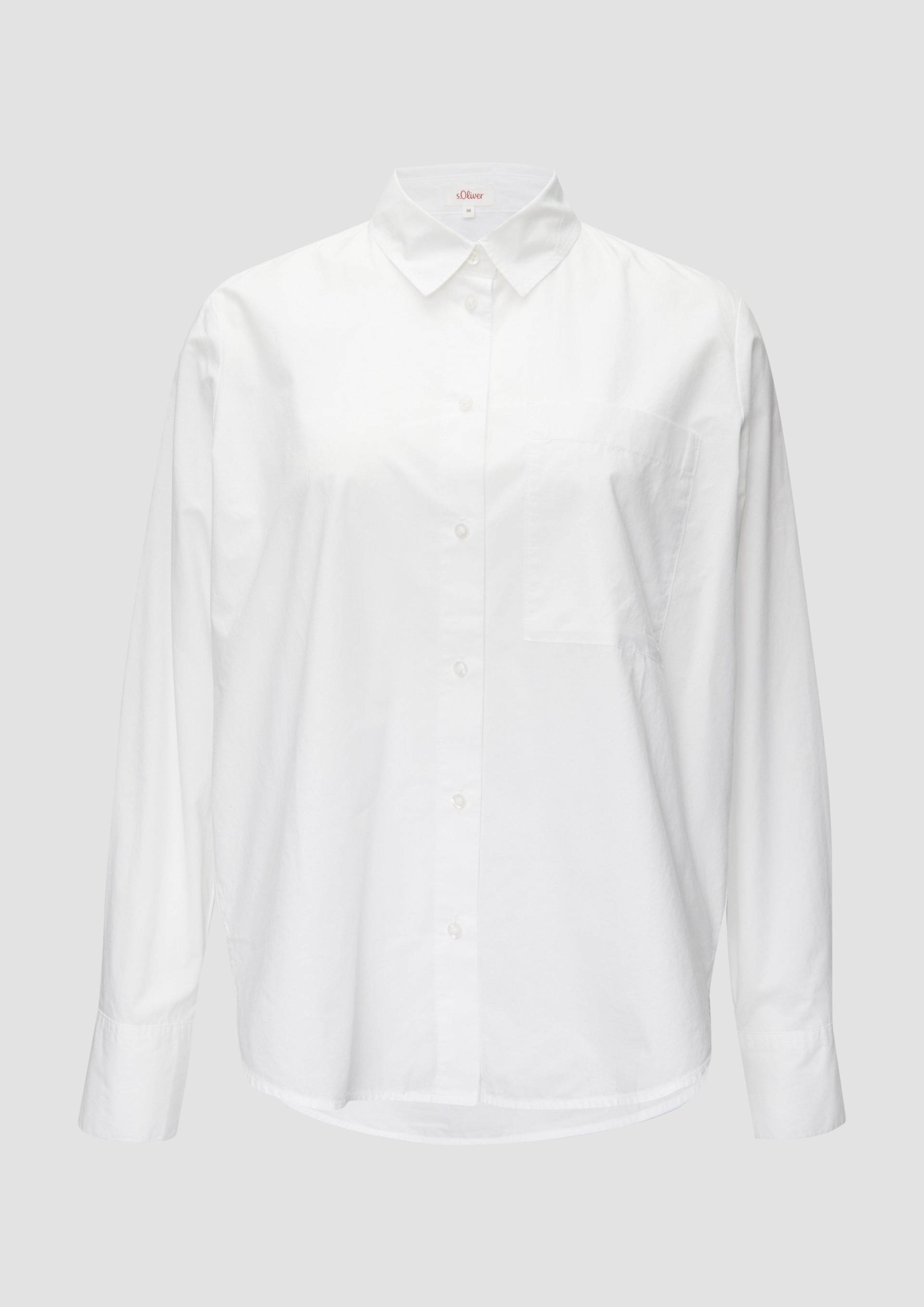 s.Oliver - Hemdbluse aus Baumwolle mit Kontrast-Details, Damen, weiß s.Oliver - Hemdbluse aus Baumwolle mit Kontrast-Details, Damen, weiß von s.Oliver