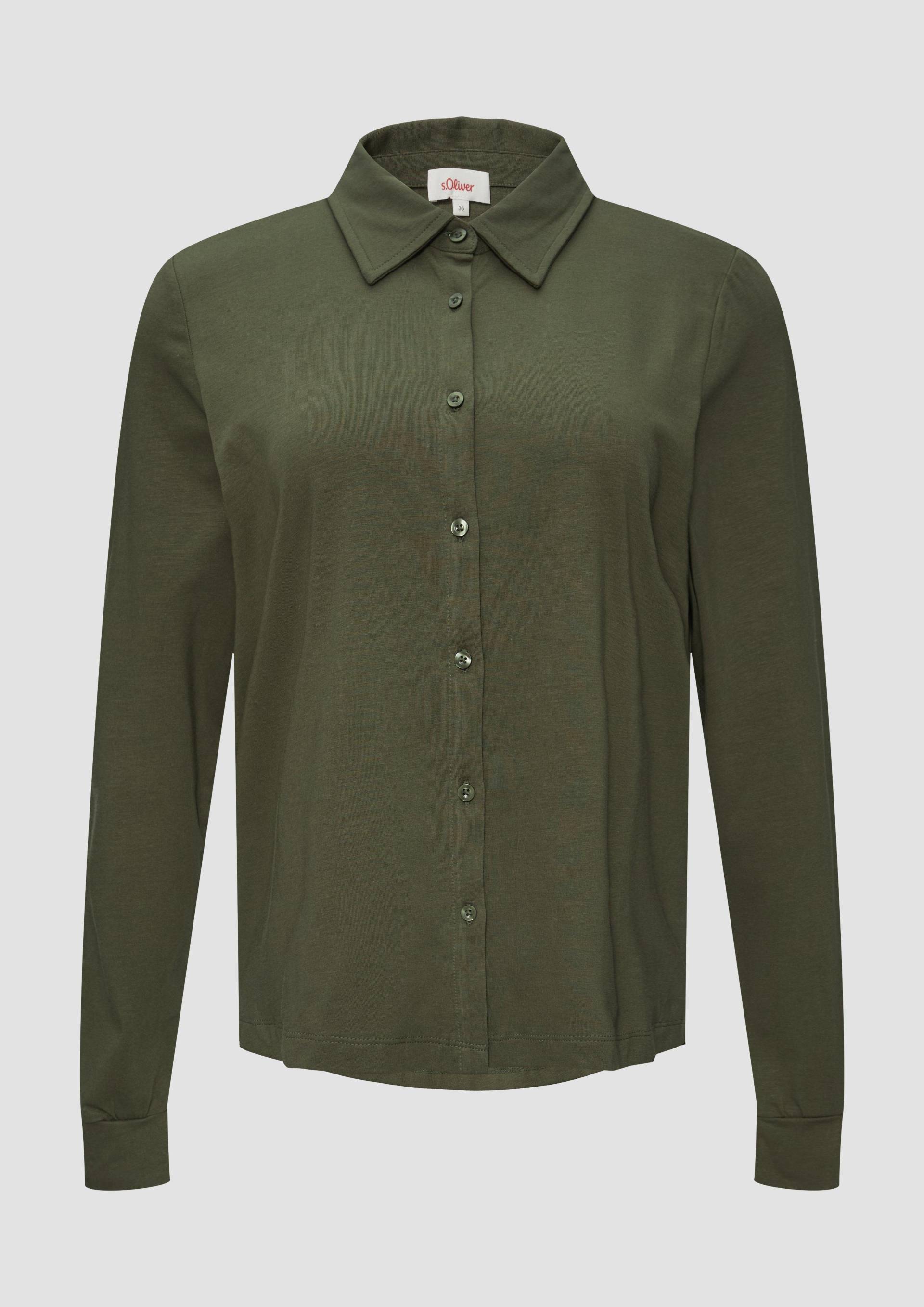 s.Oliver - Hemdbluse aus Jersey, Damen, Grün von s.Oliver