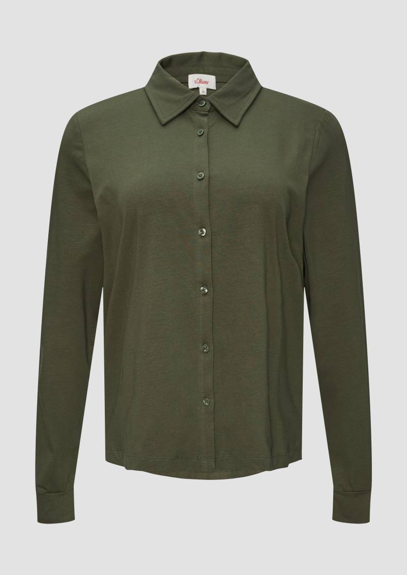 s.Oliver - Hemdbluse aus Jersey, Damen, Grün von s.Oliver